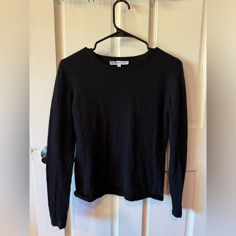 The Cashmere Project Black Scoop Neck Sweater